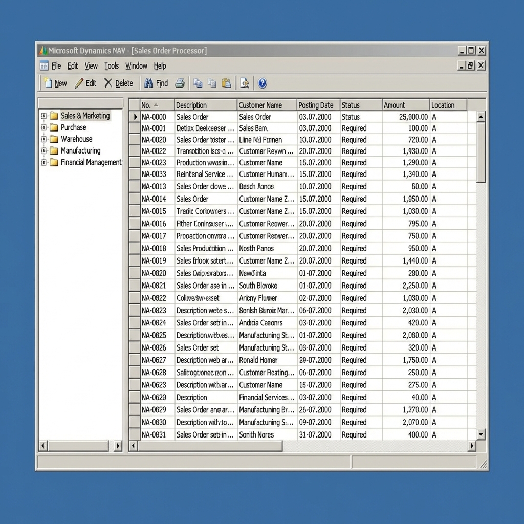 Microsoft Dynamic NAV 2009 Screenshot